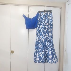 Blue two formal dress